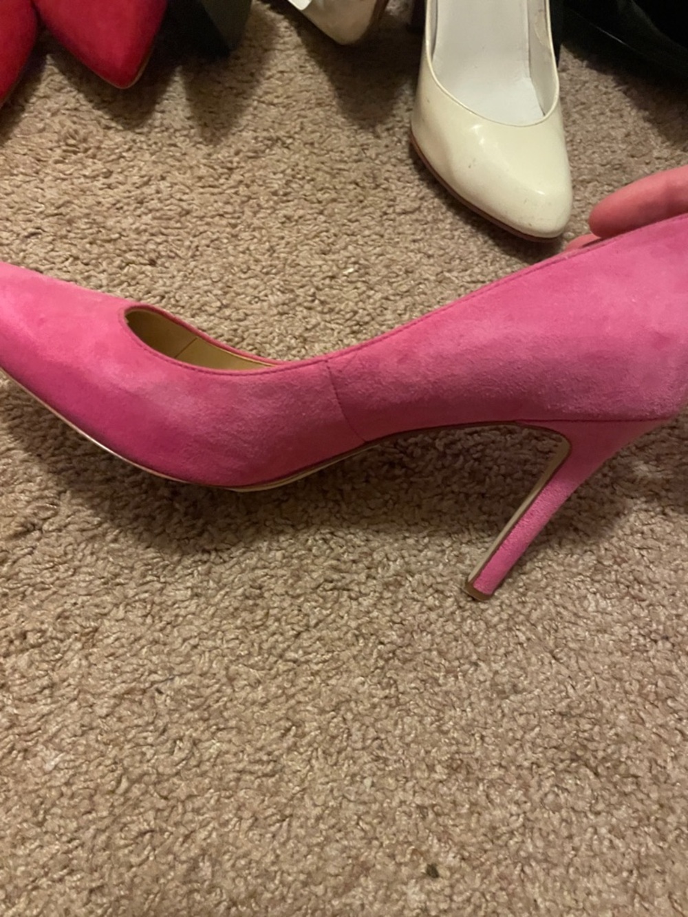 Sam Edelman Hot Pink Suede Pointed Toe Pumps - Picture 6 of 8